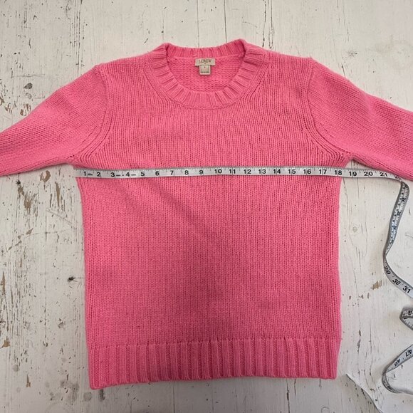 J CREW Fisherman Sweater S Wool Blend Bubblegum Pink Thick Knit Crew Neck - Picture 7 of 12